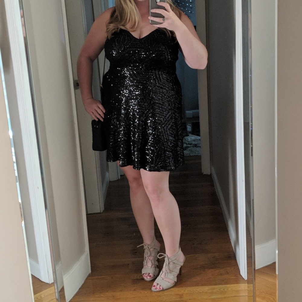 Lulu's serenade in the night black skater dress